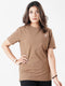 Vita Loose Fit Long Top in Camel brown